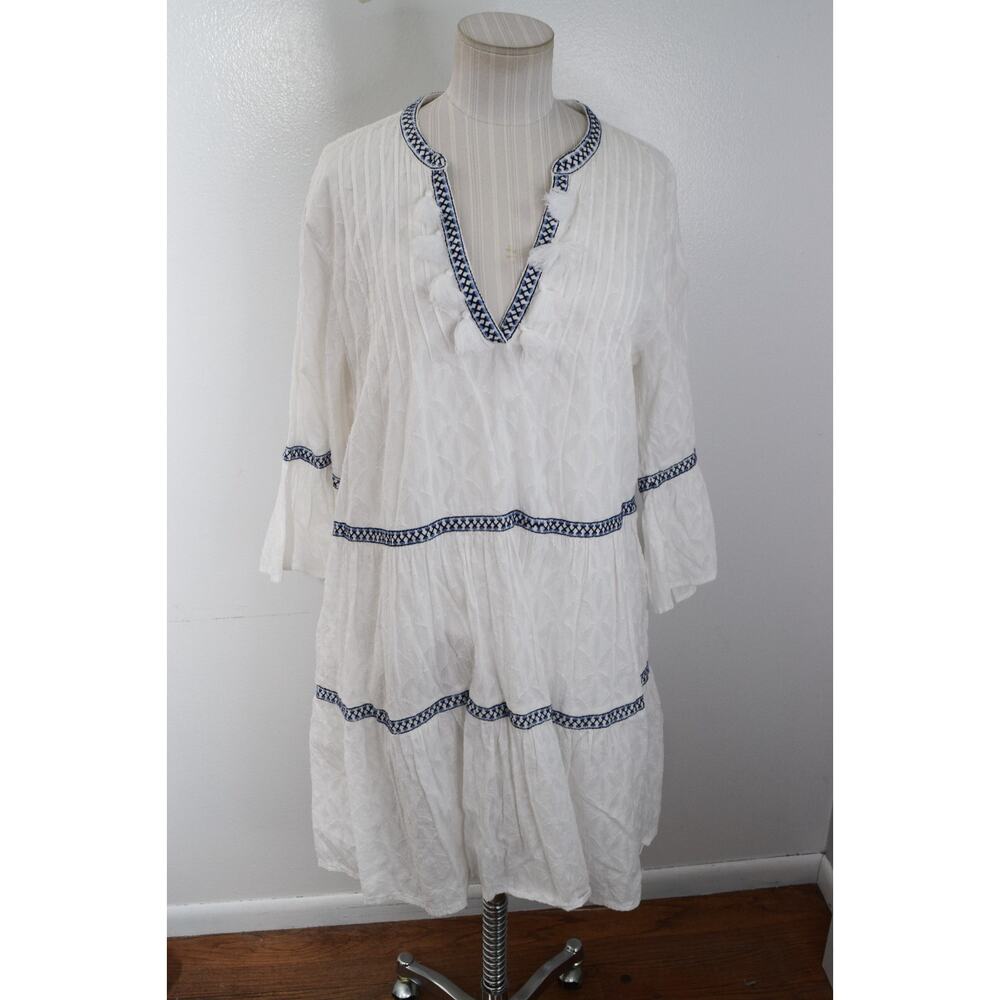 Tommy Bahama White Dress with Navy Trim